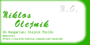 miklos olejnik business card